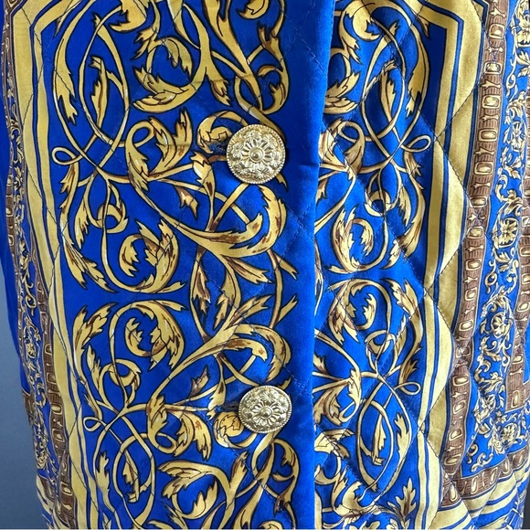 Vintage Adam Douglas Adrianna Papell Silk Quilted Baroque Blazer Jacket - Picture 5 of 14